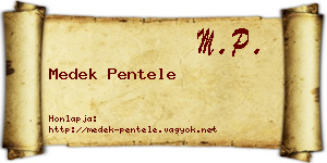 Medek Pentele névjegykártya